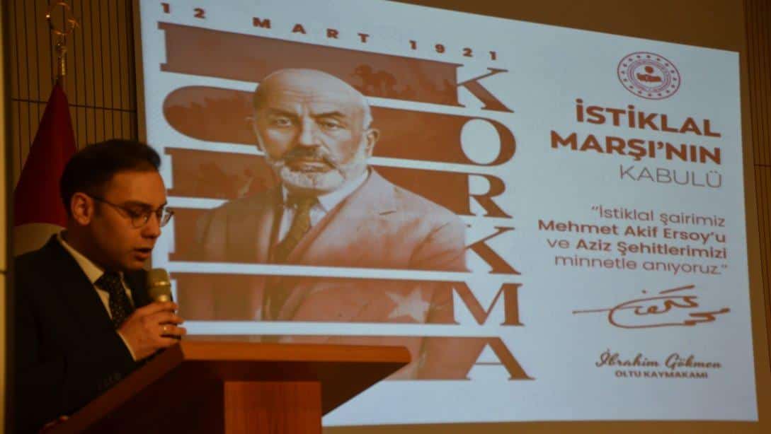12 Mart İstiklal Marşı'nın Kabulü ve Mehmet Akif Ersoy 'u Anma Günü Programı